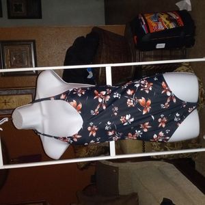 Black Floral Swimsuit